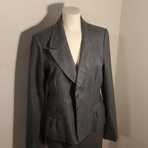 RW & Company pinstriped wool blend skirt suit
